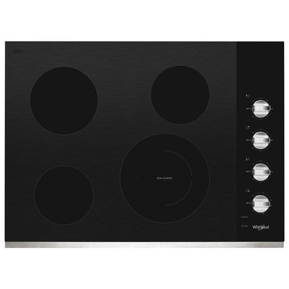 WHIRLPOOL WCE55US0HS 30-inch Electric Ceramic Glass Cooktop With Dual Radiant Element