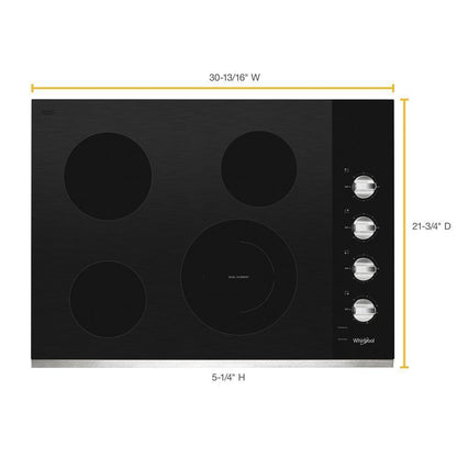 WHIRLPOOL WCE55US0HS 30-inch Electric Ceramic Glass Cooktop With Dual Radiant Element