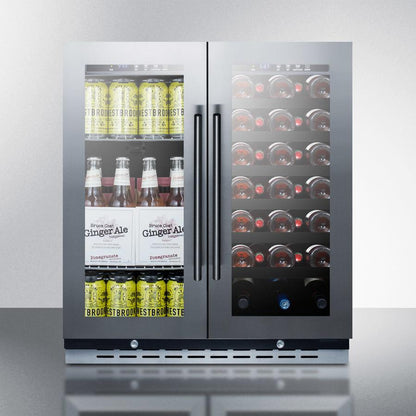 SUMMIT SWBV3067B 30"" Wide Built-in Undercounter Dual Zone Wine and Craft Beer COOLER...