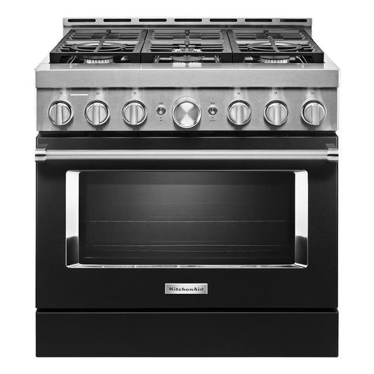 KITCHENAID KFGC506JBK Kitchenaid 36'' Smart Commercial-style Gas Range With 6 Burners ...