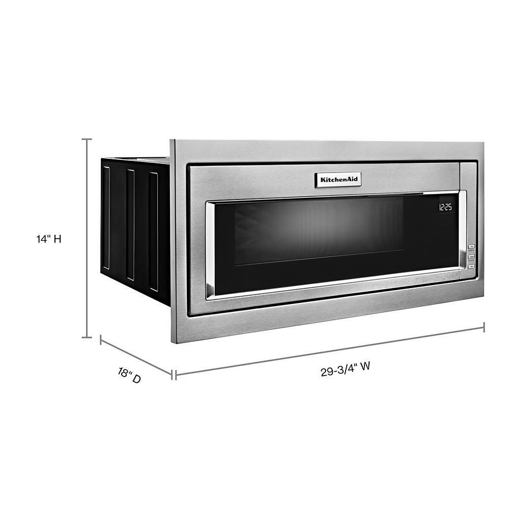 KITCHENAID KMBT5011KSS 1000 Watt Built-in Low Profile Microwave With Slim Trim Kit - STAIN...