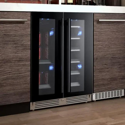 XO APPLIANCE XOU24BWDDGO XO Appliance 24in Beverage/wine Double Door Overlay Glass