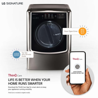 LG DLEX9500K LG Signature: 9.0 MEGA Capacity Turbosteam Electric Dryer