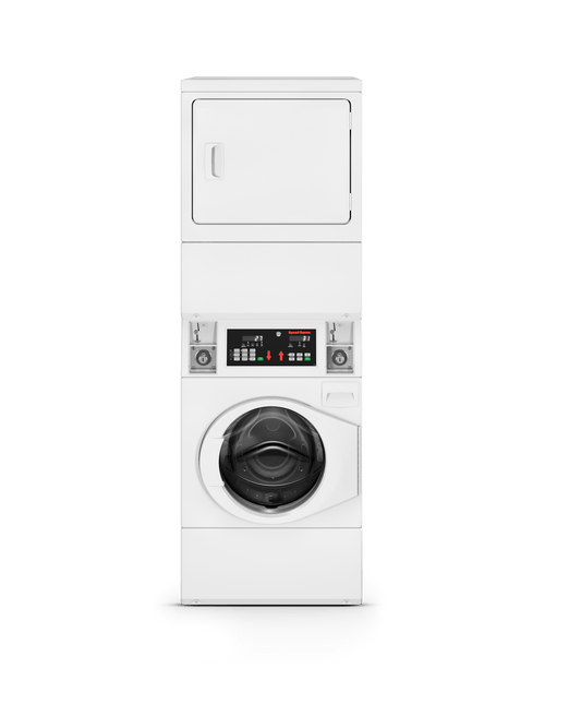 SPEED QUEEN SV6000WG Light Commercial Coin Drop Front Control Stack Washer-dryer - Gas
