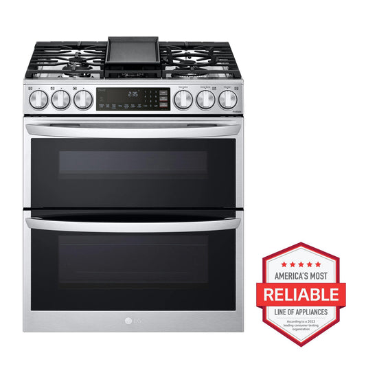 LG LTGL6937F 6.9 Cu. Ft. Smart Instaview Gas Double Oven Slide-in Range With ...