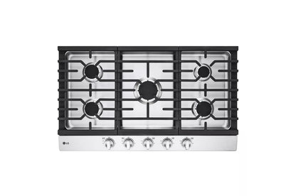 LG CBGJ3623S LG 36"" Gas Cooktop With Ultraheat 20k BTU Burner