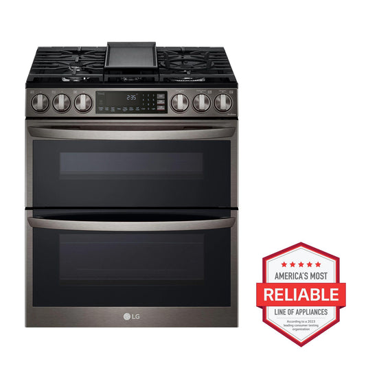 LG LTGL6937D 6.9 Cu. Ft. Smart Instaview Gas Double Oven Slide-in Range With ...
