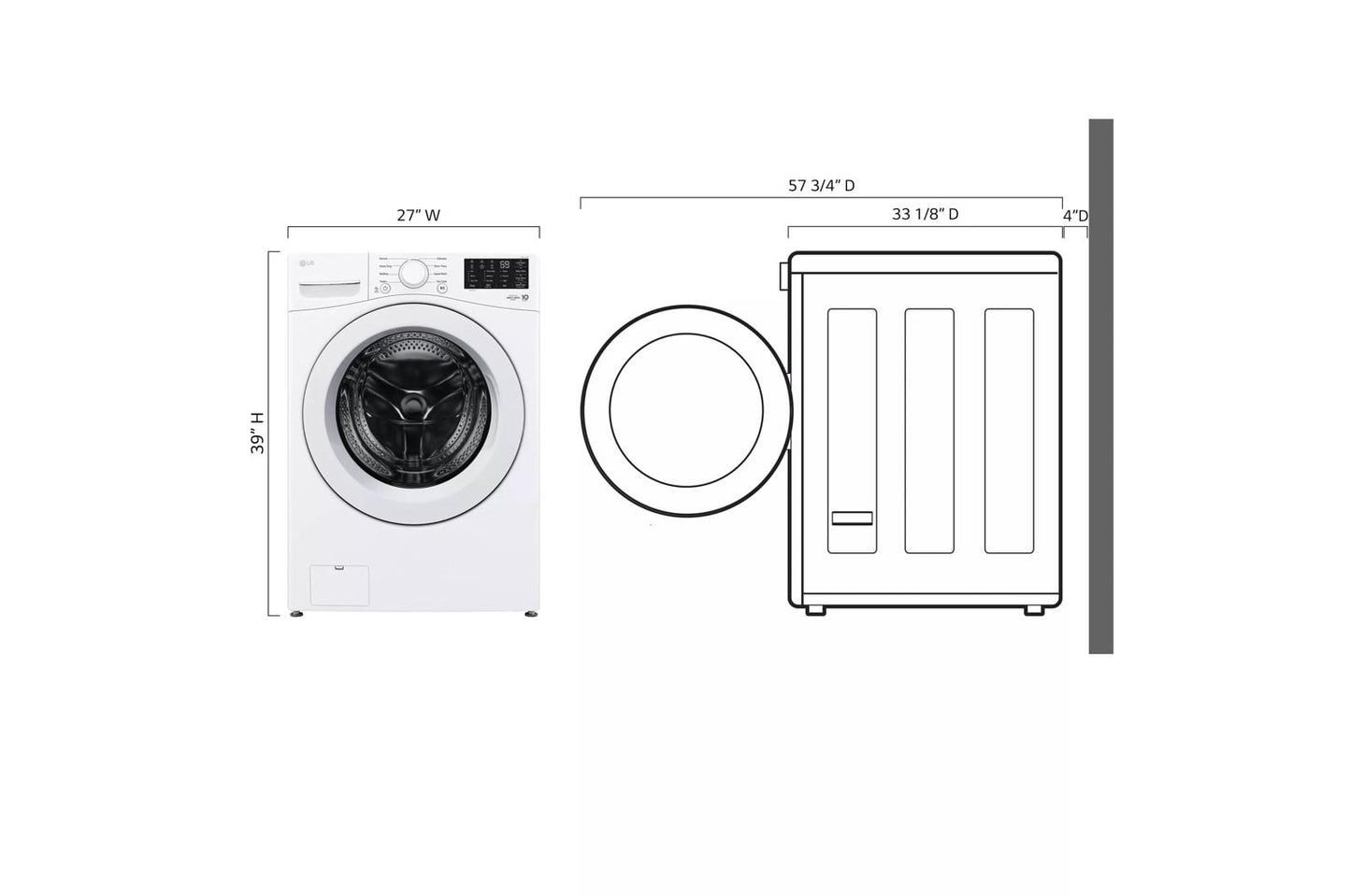 LG WM3470CW LG 5.0 Cu. Ft. MEGA Capacity Front Load Washer