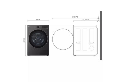 LG DLHC5502B 7.8 Cu. Ft. MEGA Capacity Smart Front Load Dryer With Dual INVERTER...