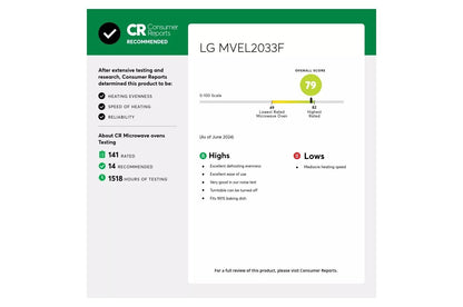 LG MVEL2033F 2.0 Cu. Ft. Wi-fi Enabled Over-the-range Microwave Oven With EASYCL...