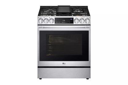 LG LSGS6338F LG Studio 6.3 Cu. Ft. Instaview Gas Slide-in Range With Probake ...