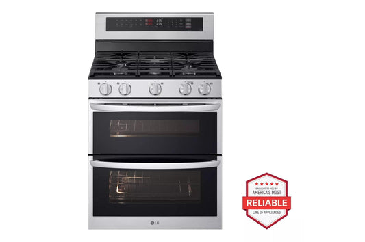LG LDGL6924S 6.9 Cu. Ft. Smart Gas Double Oven Freestanding Range With Probake C...