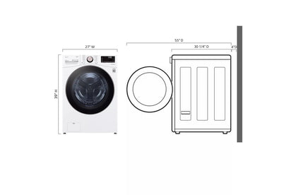LG WM4000HWA 4.5 Cu. Ft. Ultra Large Capacity Smart Wi-fi Enabled Front Load WAS...
