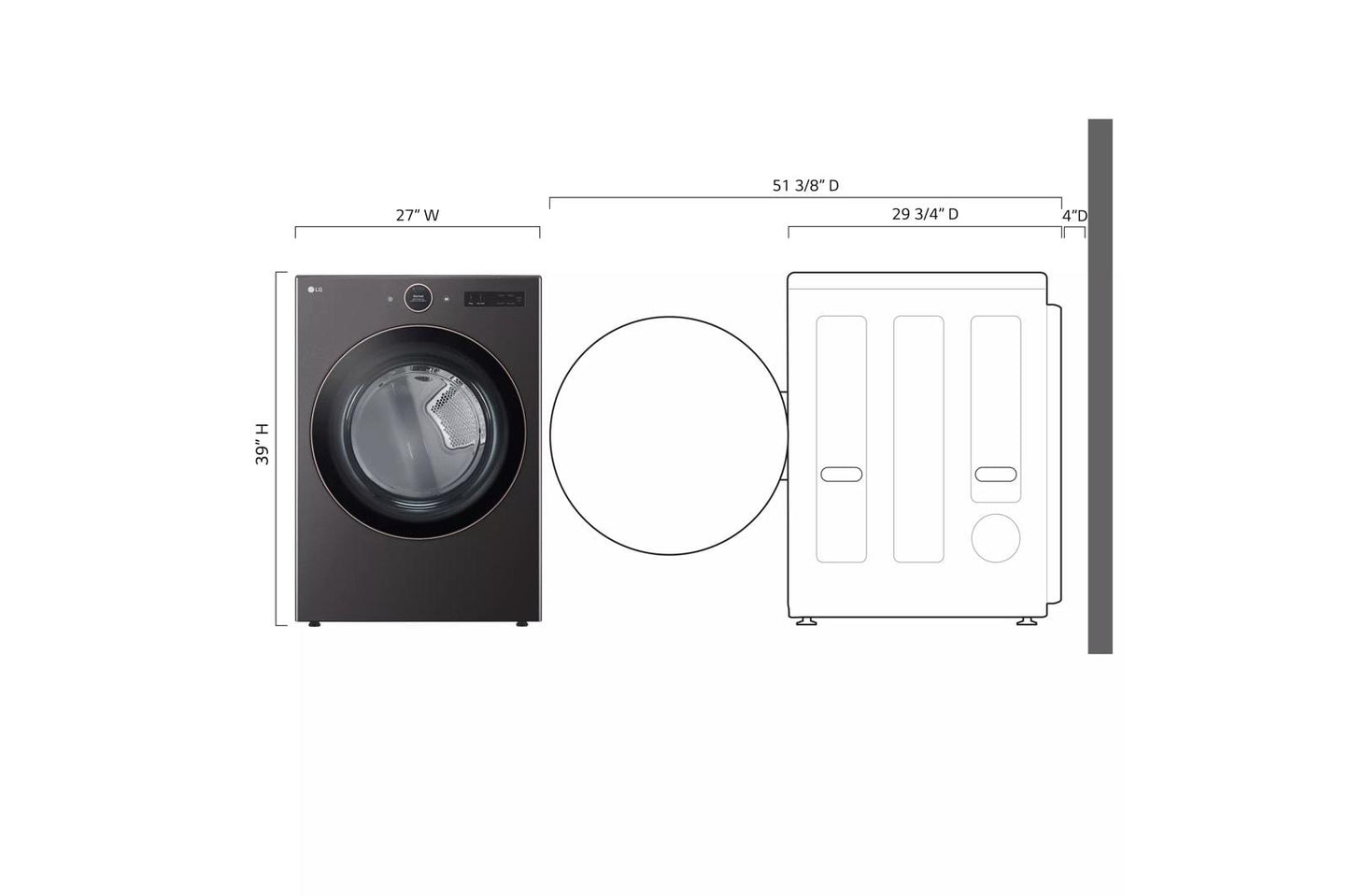 LG DLEX6500B 7.4 Cu. Ft. Ultra Large Capacity Smart Front Load Electric Energy S...