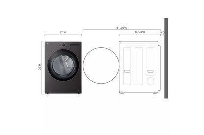LG DLEX6500B 7.4 Cu. Ft. Ultra Large Capacity Smart Front Load Electric Energy S...