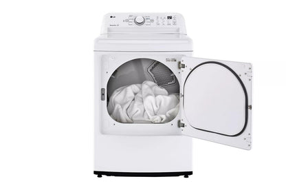 LG DLE7000W 7.3 Cu. Ft. Ultra Large Capacity Top Load Electric Dryer With SENSO...