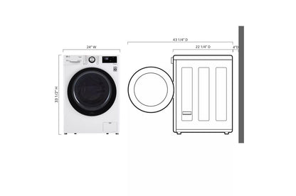 LG WM1455HWA 2.4 CU.FT. Smart Wi-fi Enabled Compact Front Load Washer With BUILT...