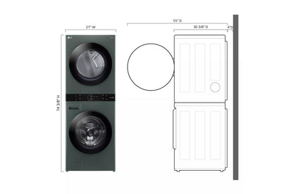 LG WKEX200HGA Single Unit Front Load LG Washtower With Center Control 4.5...