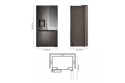 LG LRYKC2606D 26 Cu. Ft. Smart Mirror Instaview Counter-depth Max French D...