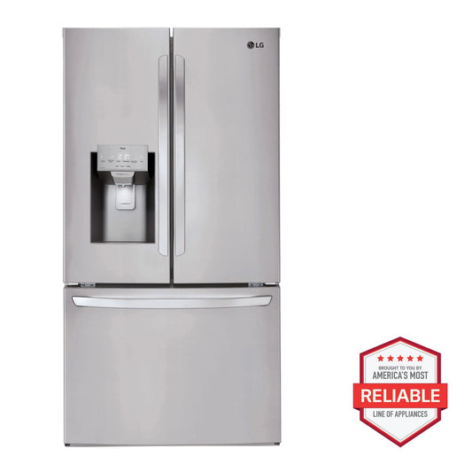 LG LRFS28XBS 28 CU.FT 3 Door French Door, Standard Depth, Ice and Water With SIN...