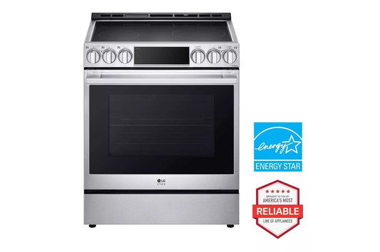 LG LSIS6338FE LG Studio 6.3 Cu. Ft. Instaview Induction Slide-in Range With AI...