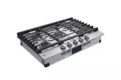LG CBGJ3023S LG 30"" Gas Cooktop With Ultraheat 20k BTU Burner