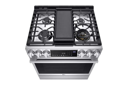 LG LSGS6338F LG Studio 6.3 Cu. Ft. Instaview Gas Slide-in Range With Probake ...