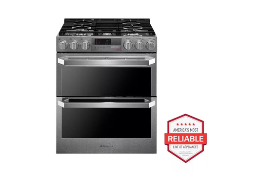 LG LUTD4919SN LG Signature 7.3 CU.FT. Dual Fuel - Double Oven Range With Probake ...