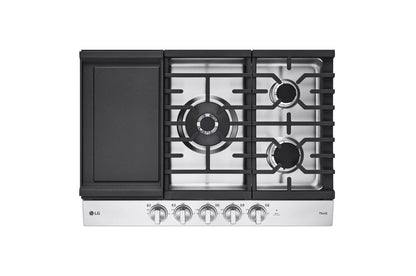 LG CBGJ3027S 30"" Smart Gas Cooktop With Ultraheat 22k BTU Dual Burner and LE...