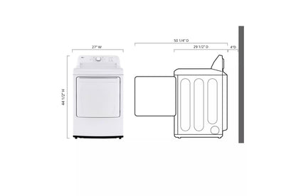 LG DLG6101W 7.3 Cu. Ft. Rear Control Gas Energy Star Dryer With Sensor Dry