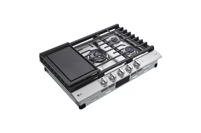 LG CBGJ3027S 30"" Smart Gas Cooktop With Ultraheat 22k BTU Dual Burner and LE...