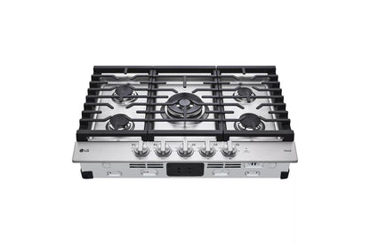 LG CBGJ3027S 30"" Smart Gas Cooktop With Ultraheat 22k BTU Dual Burner and LE...