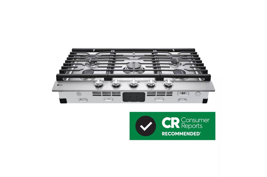 LG CBGJ3623S LG 36"" Gas Cooktop With Ultraheat 20k BTU Burner