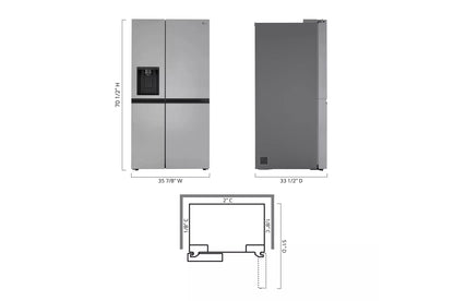 LG LRSXS2706S 27 Cu. Ft. Side-by-side Refrigerator With Smooth Touch Ice Dispenser