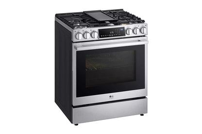LG LSGS6338F LG Studio 6.3 Cu. Ft. Instaview Gas Slide-in Range With Probake ...