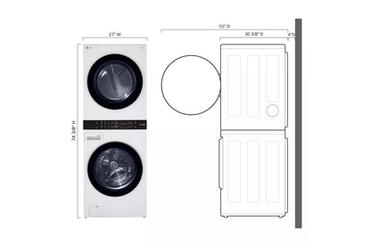 LG WKG101HWA Single Unit Front Load LG Washtower With Center Control 4.5...