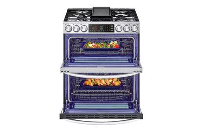 LG LTGL6937F 6.9 Cu. Ft. Smart Instaview Gas Double Oven Slide-in Range With ...