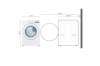 LG DLE3470W LG 7.4 Cu. Ft. Ultra Large Capacity Electric Dryer